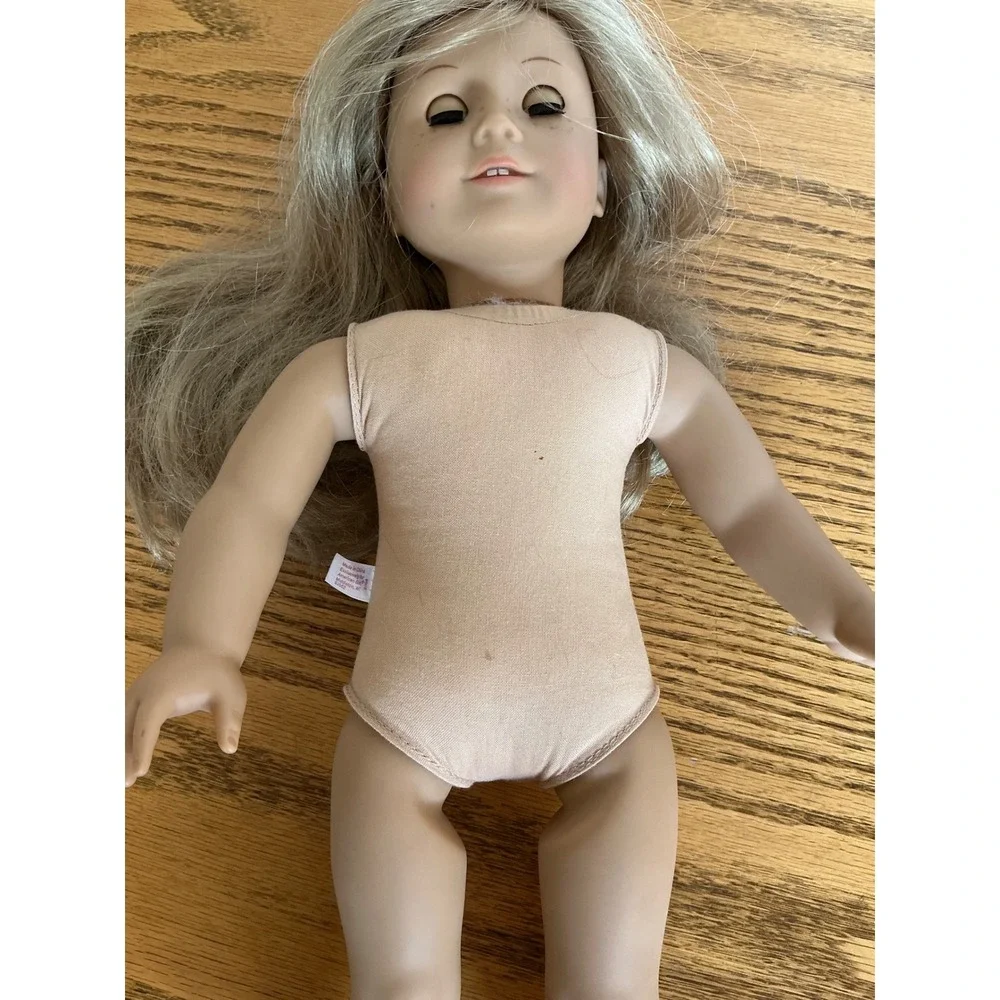 American Girl Doll Long Blonde Hair Brown Eyes Freckles Nautical Outfit 18 Inch
